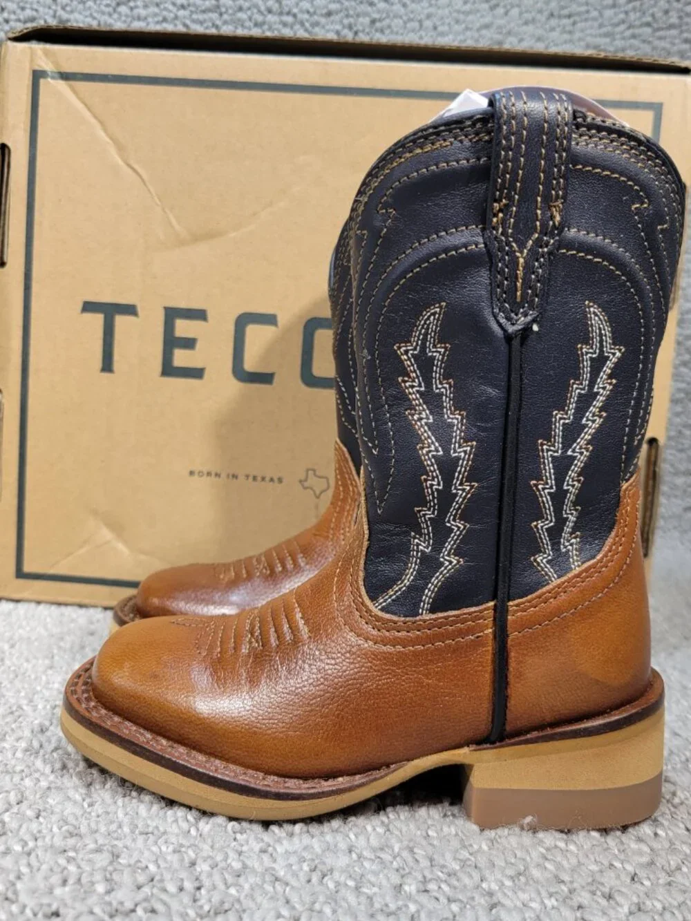Teccovas The Doc Toddler Boy's Size 5C B Tan Goat Cowboy Boot